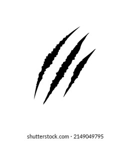 Claws scratches tiger lion mark. Vector cat paw scratch claw animal nail trace