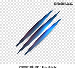 Claws scratches - vector isolated on transparent background. Claws scratching animal (cat, tiger, lion, bear) illustration.