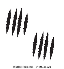 Claws scratches - vector isolated on transparent background. Claws scratching animal (cat, tiger, lion, bear) illustration.