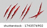Claws scratches. Wild animal claws scratch texture with red background. Horror, thriller , halloween monster vector scratched marked isolated