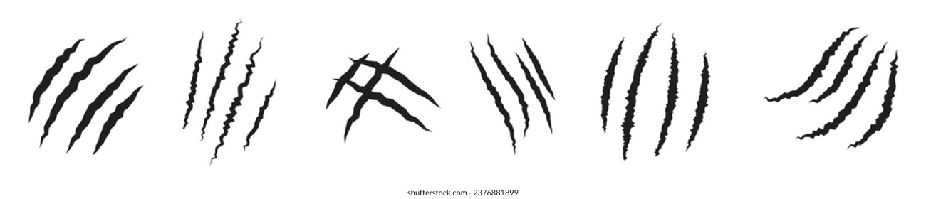 Claws scratching icon set illustration