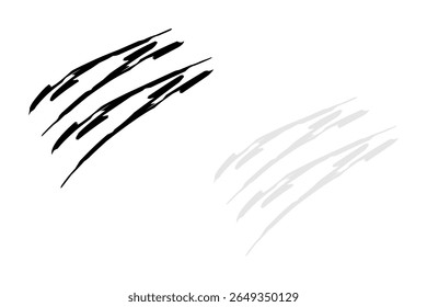 Garras rascando conjunto de iconos. Ilustración vectorial de diseño aislado sobre fondo negro, gris y blanco.