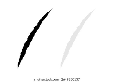 Conjunto de ícones de arranhões. Ilustração isolada de vetor de design em fundo preto, cinza e branco.