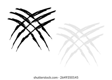 Garras rascando conjunto de iconos. Ilustración vectorial de diseño aislado sobre fondo negro, gris y blanco.