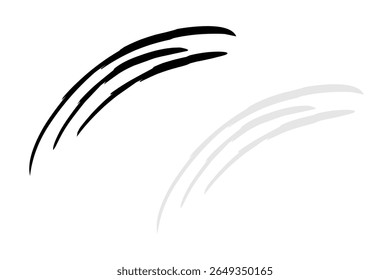 Claws scratching icon set. Isolated design vector illustration on black, gray and white background.