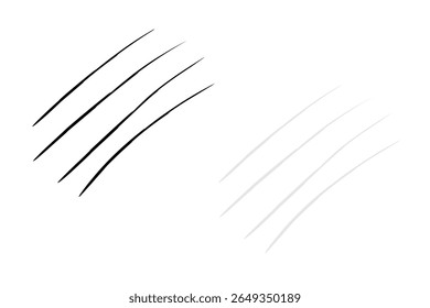 Garras rascando conjunto de iconos. Ilustración vectorial de diseño aislado sobre fondo negro, gris y blanco.