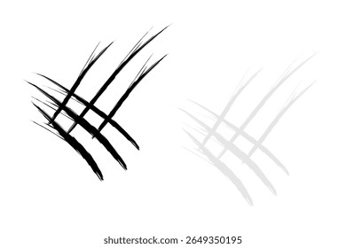 Conjunto de ícones de arranhões. Ilustração isolada de vetor de design em fundo preto, cinza e branco.
