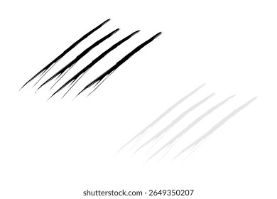 Garras rascando conjunto de iconos. Ilustración vectorial de diseño aislado sobre fondo negro, gris y blanco.