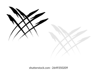 Garras rascando conjunto de iconos. Ilustración vectorial de diseño aislado sobre fondo negro, gris y blanco.