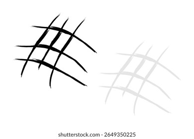 Kratzende Kratzer-Ikonen. Isolierte Design-Vektorgrafik auf schwarz, grauem und weißem Hintergrund.