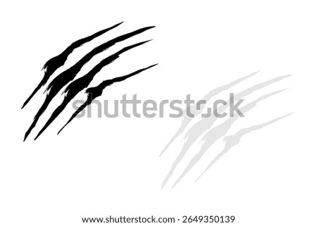 Claws scratching icon set. Isolated design vector illustration on black, gray and white background.