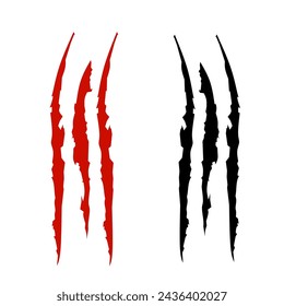 Ilustración vectorial de rascado de garras sobre fondo blanco.
