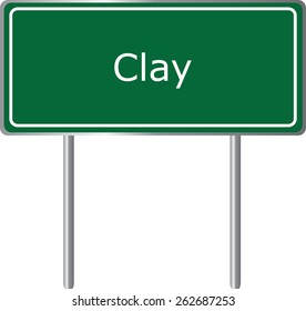 Clay, Alabama, road sign green vector illustration, road table, USA city