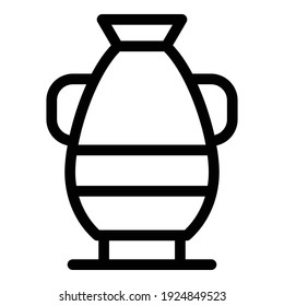 Icono de ánfora de arcilla. Icono de vector de ánforas de arcilla de contorno para diseño web aislado en fondo blanco