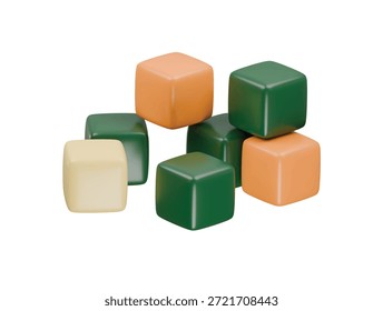 clay blocks icon 3d illustration render