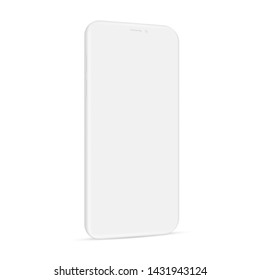 Clay cellphone mockup - side view. Vector illustration