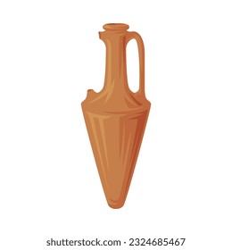 Clay oder Keramikamphora als Griechenland-Objekt und Vektorgrafik mit traditionellem Kultursymbol