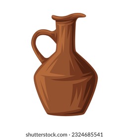 Clay or Ceramic Amphora as Greece Object and Traditional Cultural Symbol Vector Illustration