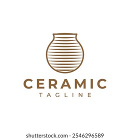 Clay Ceramic Logo Design Vector