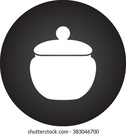 Clay cezve simple icon  on round background