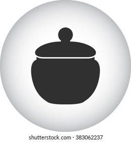 Clay cezve simple icon  on round background