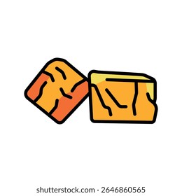 ícone de linha de cor de argila para projetos digitais e de impressão. Materiais de construção. Ícones mínimos de limpeza para aplicativos e sites. Ícones simples modernos para UI UX e branding