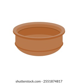 Clay Cooking Pot Flat Icon, Vector illustration