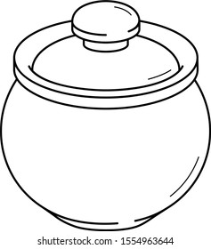 Clay Cooking Pot Vector Outline Icon Stock Vector (Royalty Free ...