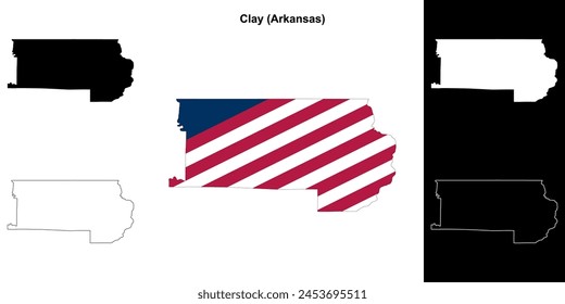 Clay County (Arkansas) outline map set