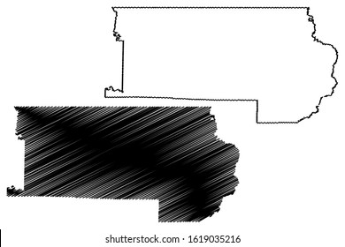 Clay County, Arkansas (U.S. county, United States of America,USA, U.S., US) map vector illustration, scribble sketch Clay map