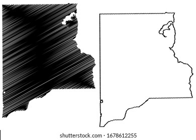 Condado de Clay, Florida (Condado de los Estados Unidos, Estados Unidos de América, Estados Unidos, EE.UU., EE.UU.) mapa ilustrativo vectorial, dibujo garabateado mapa de arcilla