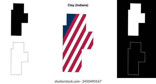 Clay County (Indiana) Umriss Kartenset