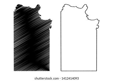 Clay County, Texas (Counties in Texas, United States of America,USA, U.S., US) map vector illustration, scribble sketch Clay map
