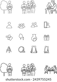 clay craft school icons editable Vector thumbnail images craft icons for website