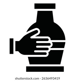 clay crafting icon Flat outline fill black and white