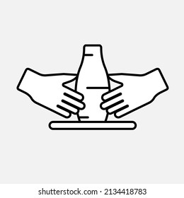 Icono de barro de diseño aislado de diseño plano ilustración vectorial sobre fondo blanco.