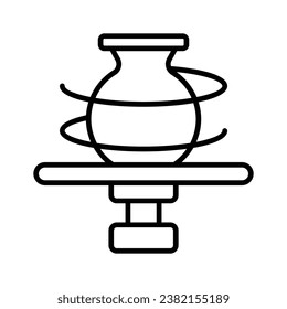Clay crafting vector design in modern style, making pottery with rotary technique