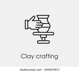 Clay crafting vector icon. Editable stroke. Symbol in Line Art Style for Design, Presentation, Website or Apps Elements. Pixel vector graphics - Vector