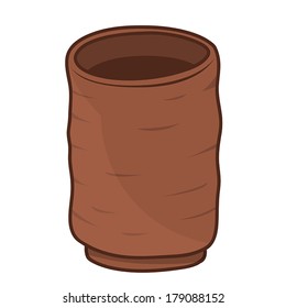Clay cup isolated illustration on white background