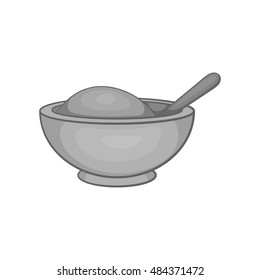 Clay in cup for Spa icon in black monochrome style isolated on white background. Body mask symbol vector illustration