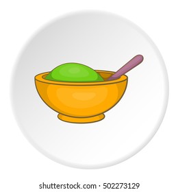 Clay in cup for Spa icon. Cartoon illustration of clay in cup for Spa vector icon for web