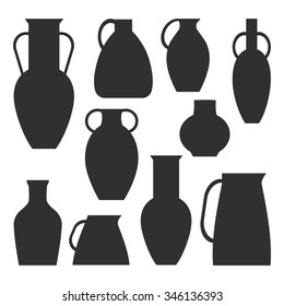 Clay dishes. Vector