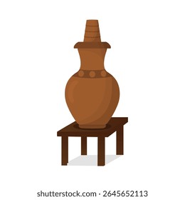 Clay earthen, village water vessels or glass vector illustration