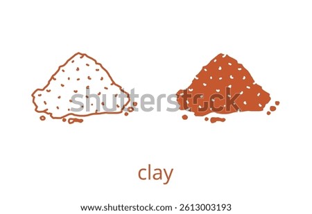 Clay icon, line editable stroke and silhouette