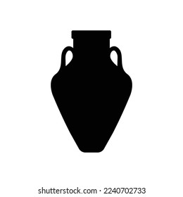 Clay Jar Silhouette. Black and White Icon Design Elements on Isolated White Background
