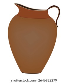 Clay jug isolated on white background