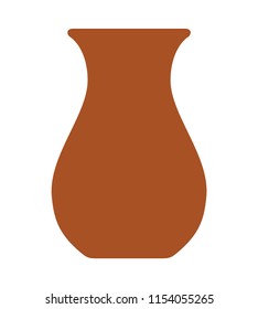 Clay jug for liquids vector flat material design isolated on white