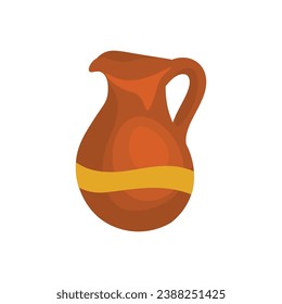 Clay jug on white background