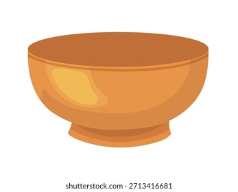 Tazón de cocina de arcilla. Clipart de Vector plano, ilustración con fondo aislado.