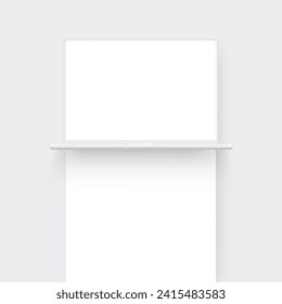 Clay Laptop With Blank Screen. Mockup For Showcasing Web-Design Projects. Vector Illustration